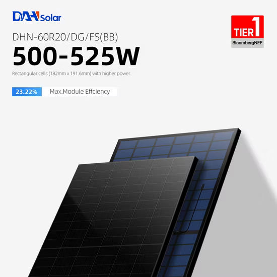 DAH Solar 500W helsvart solpanel