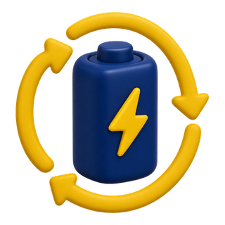 Batteri med en pil runt om