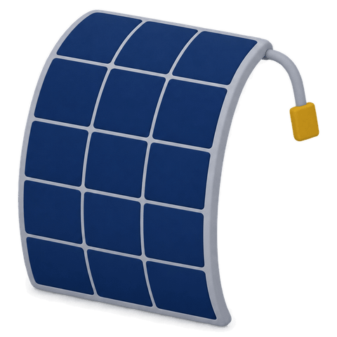 Böjd flexibel solpanel, ikon för flexibilitet