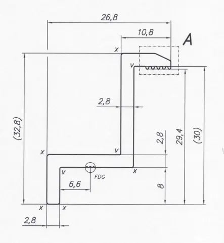 Ändklämma solpanel H30mm aluminium