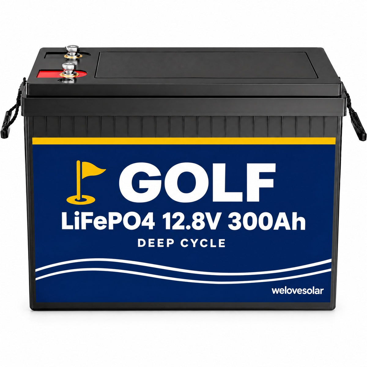 Golfbilsbatteri LiFePO4 12,8 V 300 Ah med golfetikett