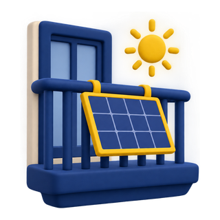 Balkongräcke med solpanel