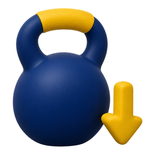 Kettlebell med pil nedåt
