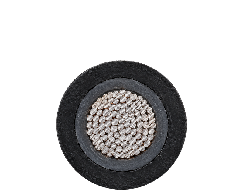 Tvärsnitt av en 6 mm² solpanelskabel med större diameter