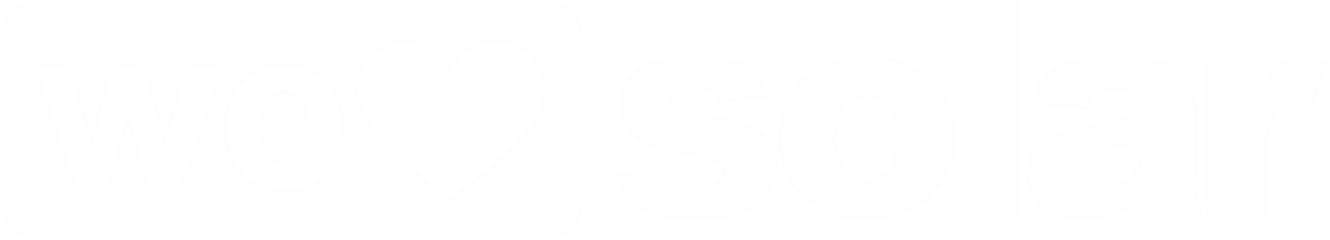 Welovesolar logotyp i vitt