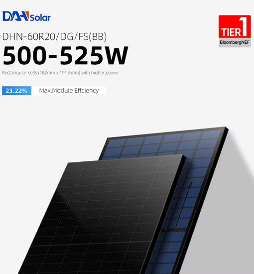 DAH Solar 500W helsvart solpanel - Bild 2